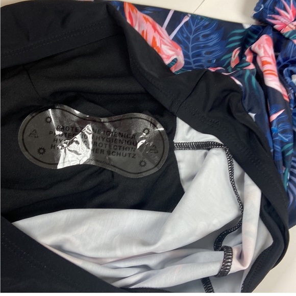 New Yonique Tankini Swimsuits 3 Piece Bathing Suits Swim Flamingo Print Size 24W - Picture 14 of 15